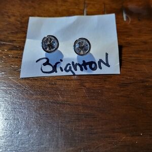 Brighton Silver Earrings with Clear Stones